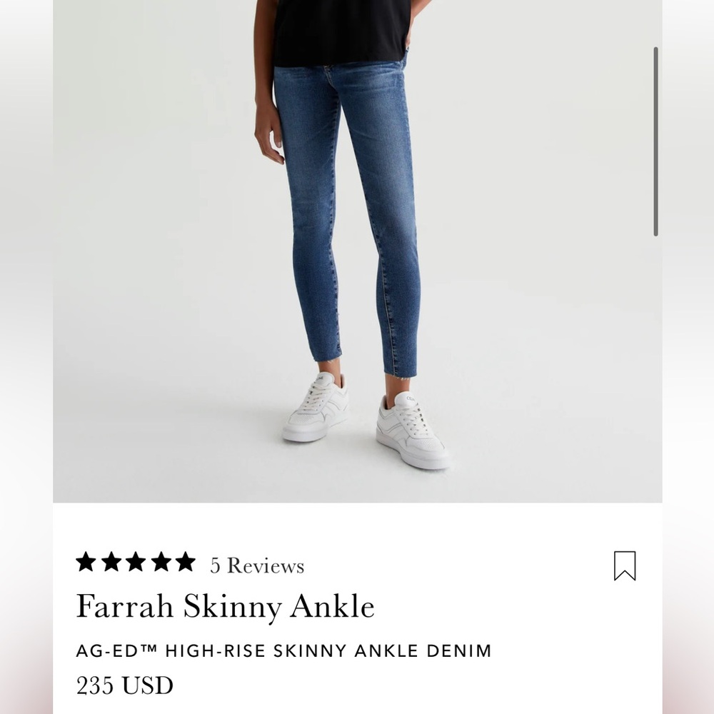AG Jeans - Farrah Skinny size 28